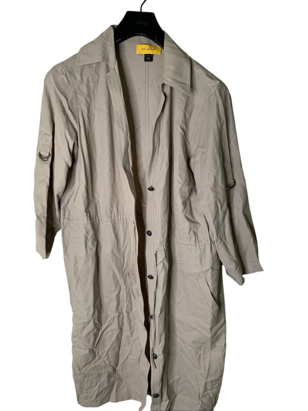 St. John trench button front women's size 14